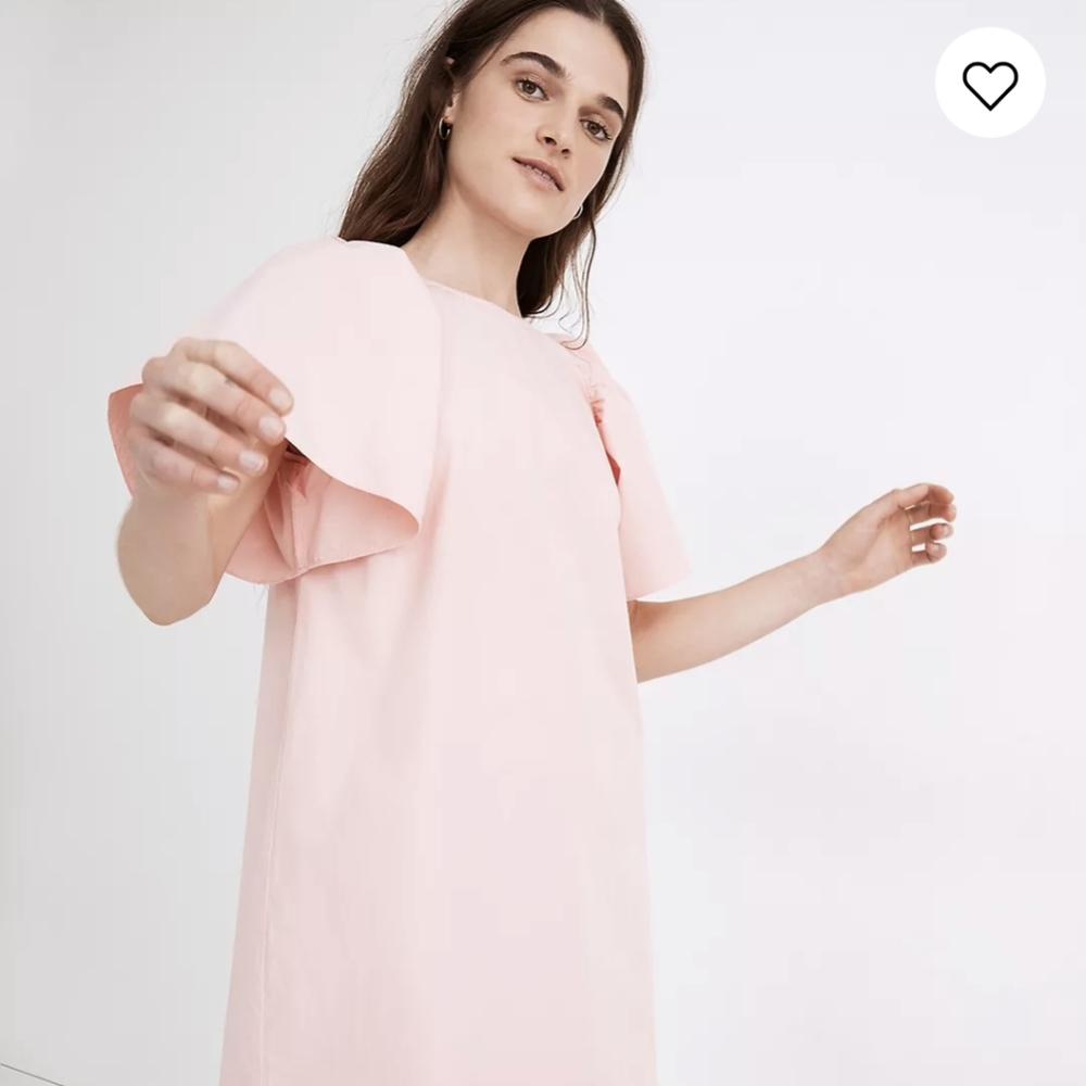 EUC Madewell Poplin Flutter-Sleeve Shift Dress